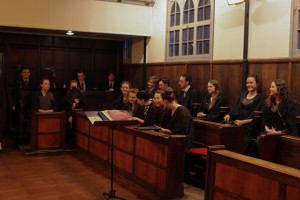 The choir get ready to perform