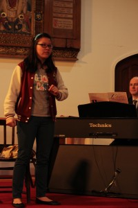 Toh Yi Rong and Roger Muttitt with 'Taylor the Latte Boy'